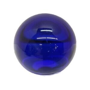 Vintage Hand Blown Cobalt Blue Art Glass Sphere Paperweight, 3" Diameter